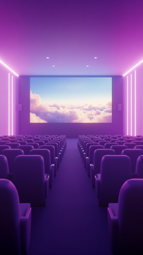 Cinema Screen Showing Clouds 35mm