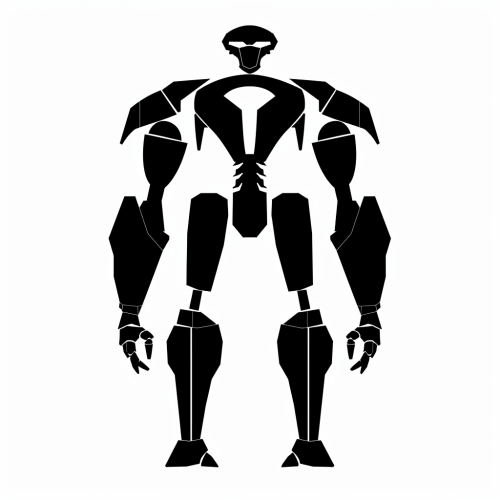AI Minimalist Robot Silhouette Design