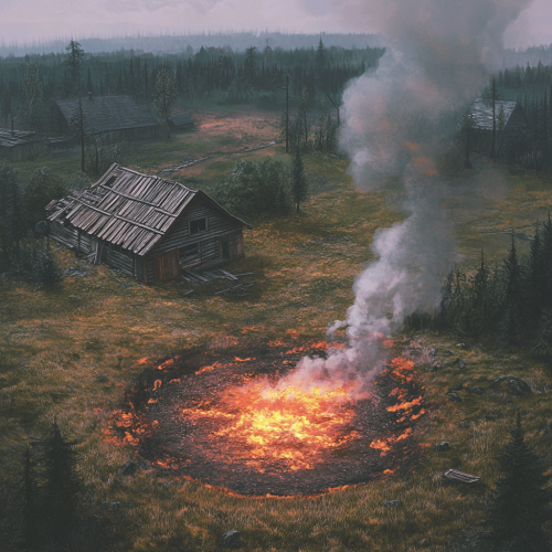 Misty Taiga Wooden Rural House Meteor
