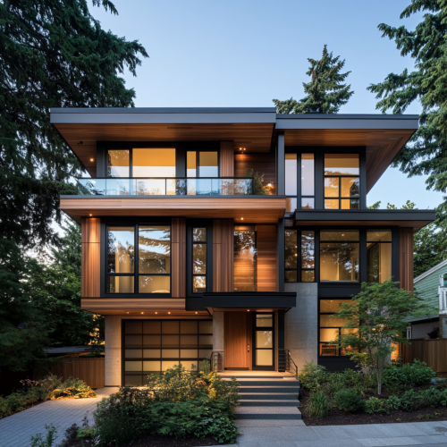 Modern Duplex Vancouver Neighborhood Exterior