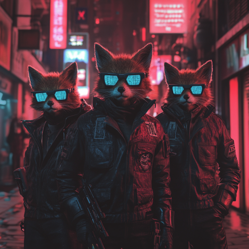 Neon German Techno Foxes Party