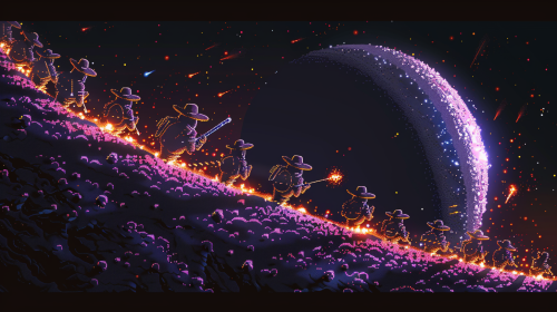 Owl Cowboys 90s Pixel Art