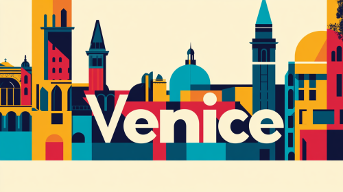 Pop art Venice city skyline poster Pop art Venice city skyline poster