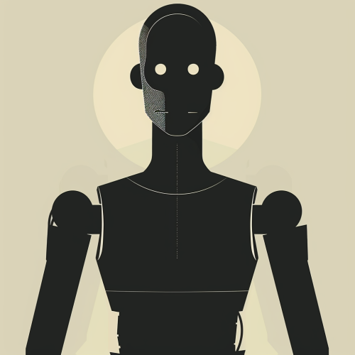 Minimalistic Robot Silhouette Vector Illustration