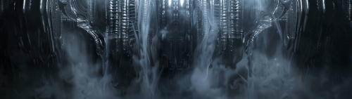 Dark HR Giger Style Spaceship Wall