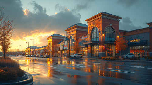 Strip Mall Wine Store Exterior