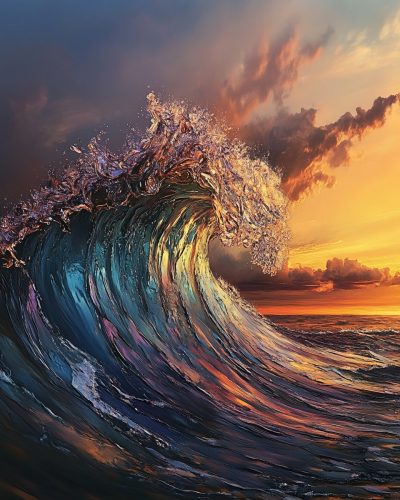 Colossal wave at sunrise