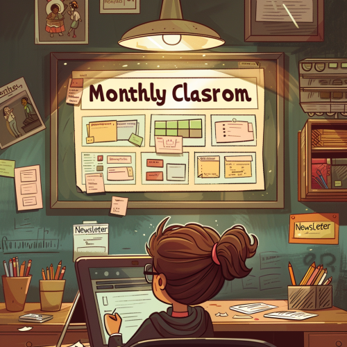 Teacher Laptop Classroom Newsletter Creation Teacher Laptop Classroom Newsletter Creation