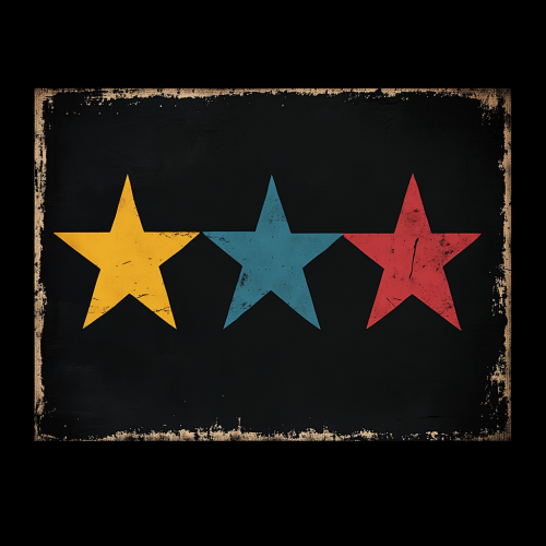 Three Star Flag on Black Background Three Star Flag on Black Background