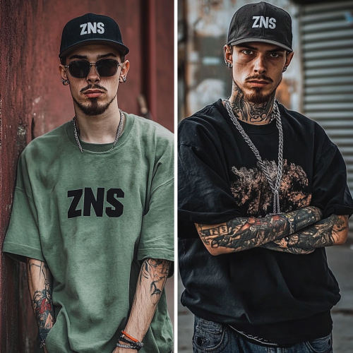 Two men rappers in hoodies