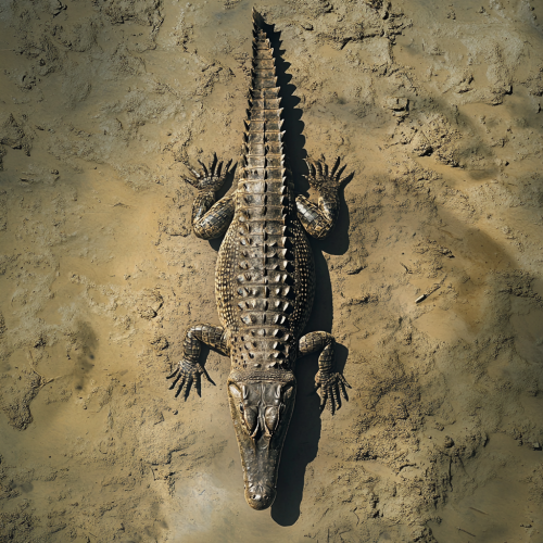 Crocodile swimming in murky water