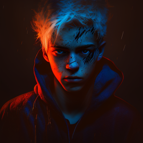 young male in hoodie with blonde hair