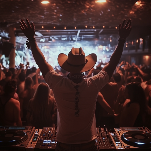 Cowboy in Ibiza Club Dancing
