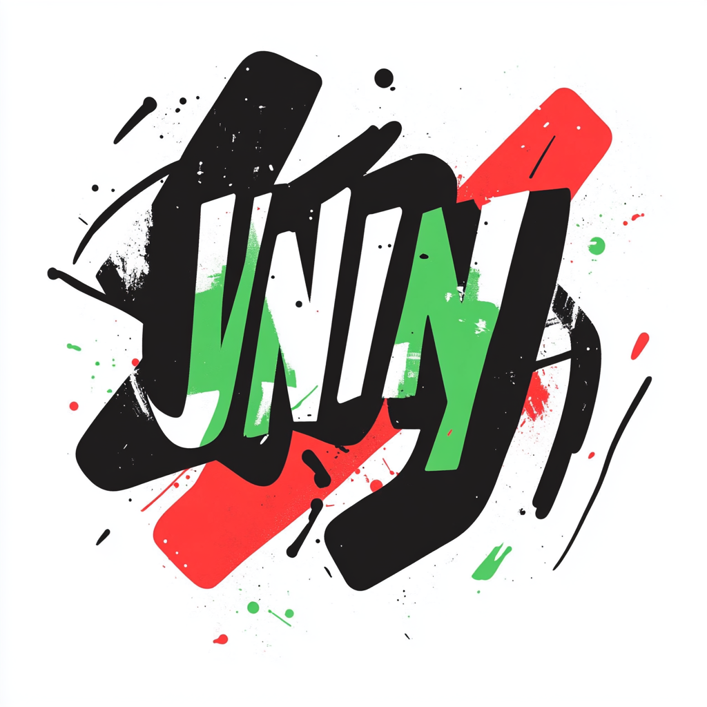 'UNITY' in graffiti style logo with rave colors.