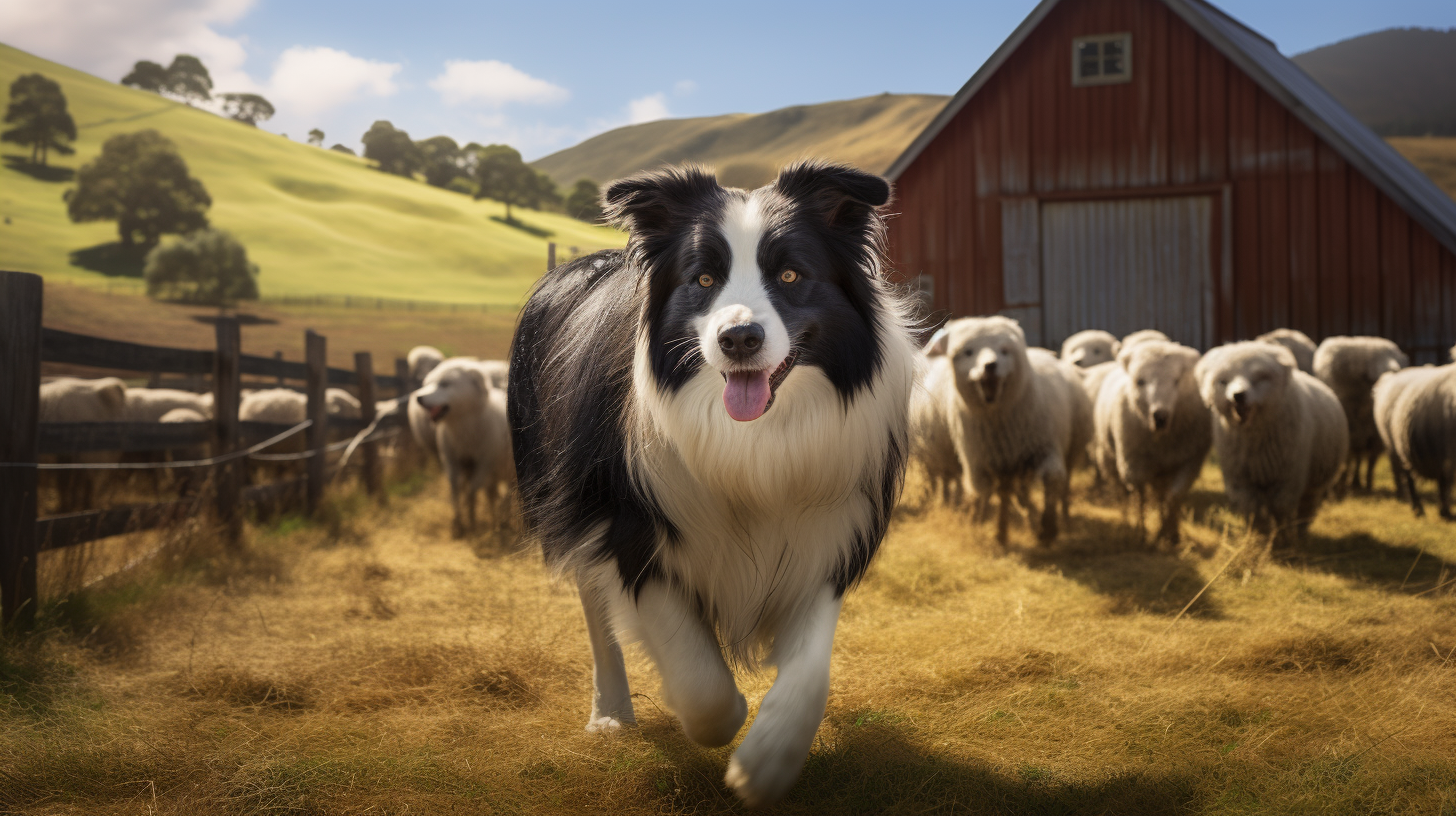 4.  Active australian shepherd herding sheep