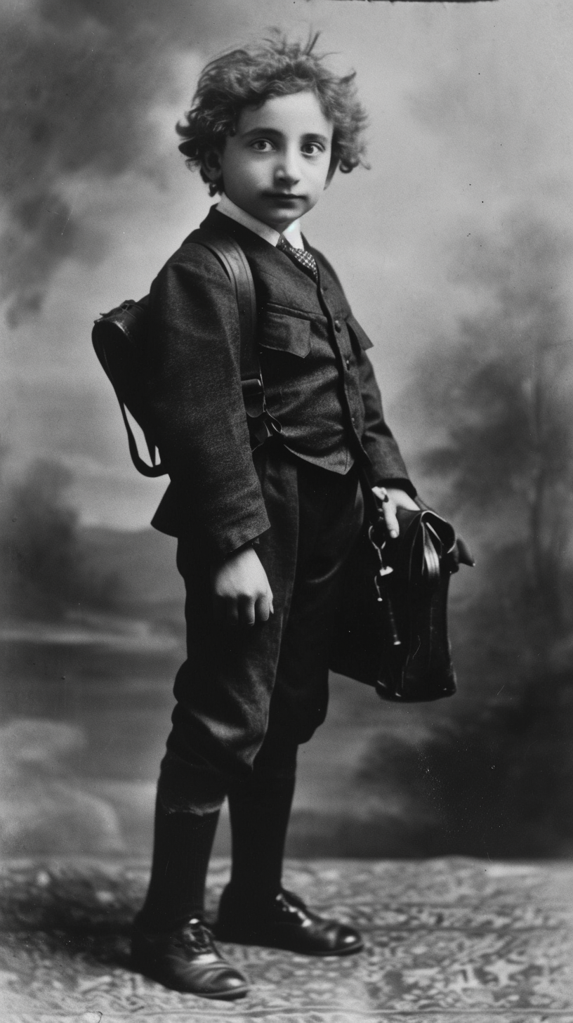 4. Young boy with satchel image