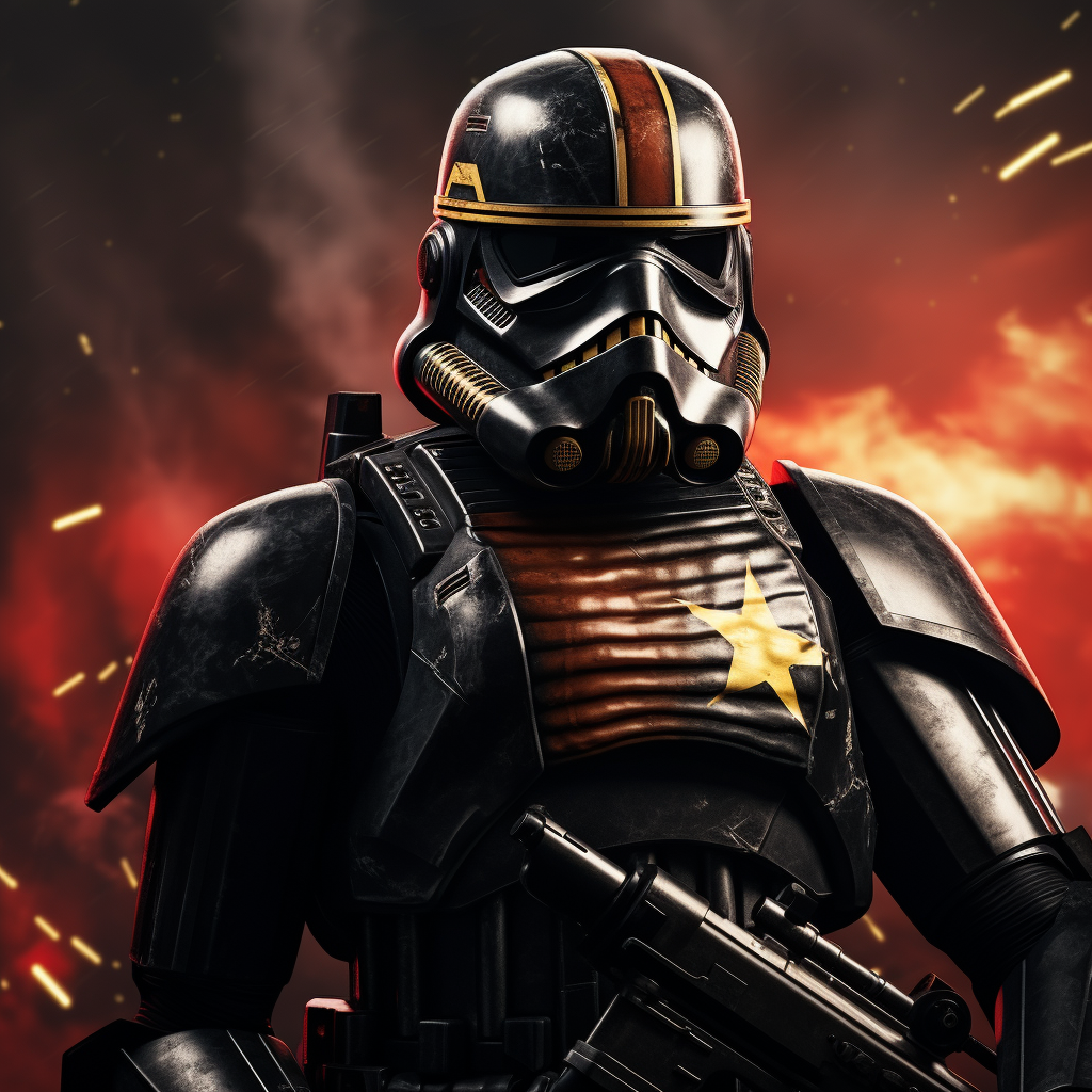 4. Armored sci fi Star Wars soldier with German flag