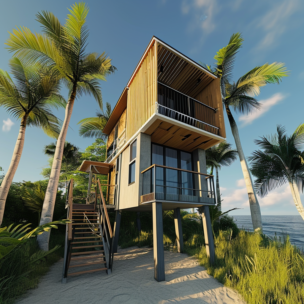 4. Beautiful beach house with elevated design