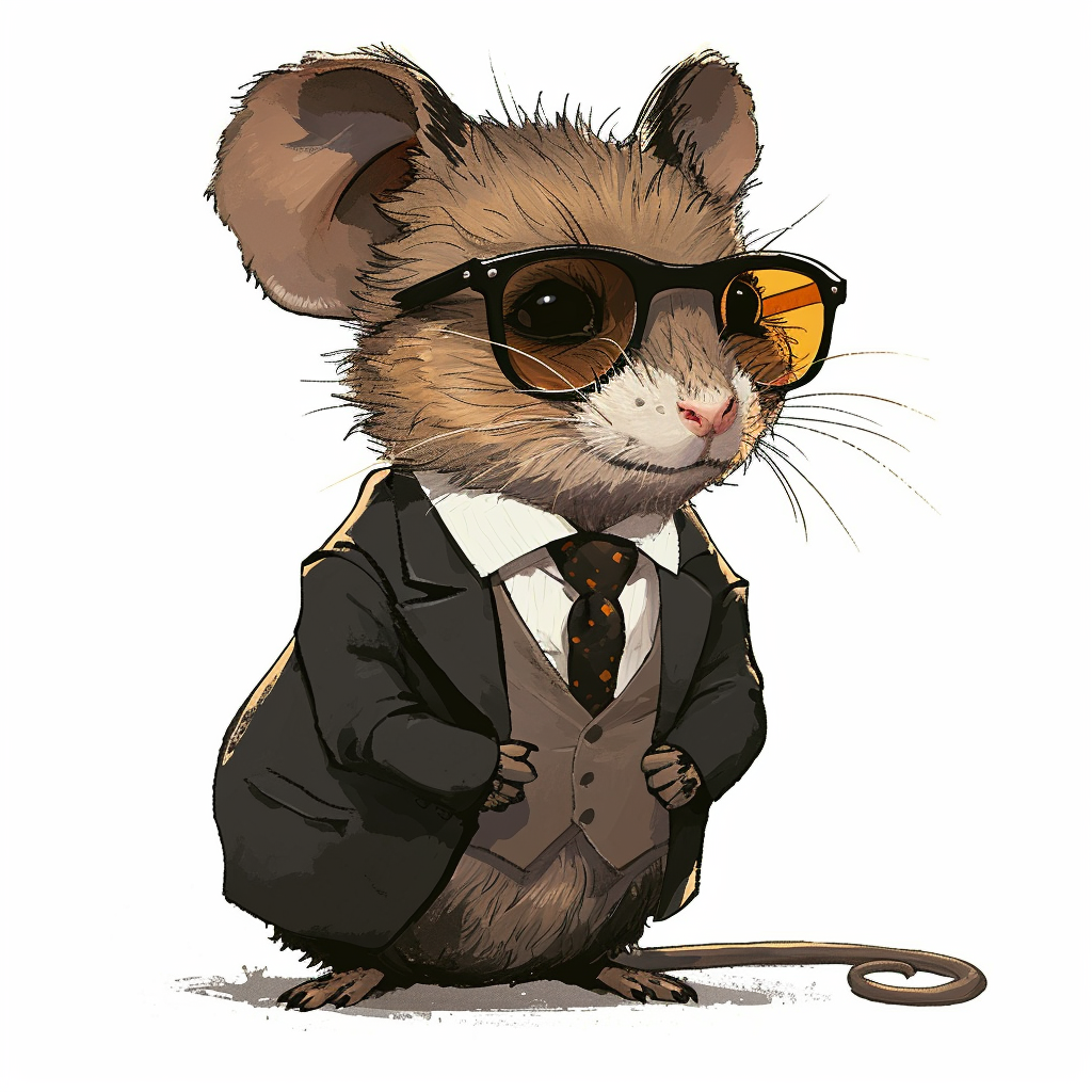 4. Cute animal dressed as a banker with plain white background.