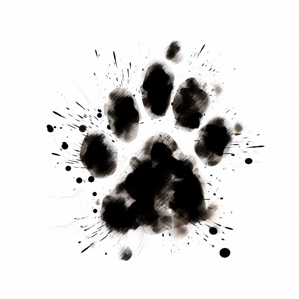 4. Dog paw print on white background