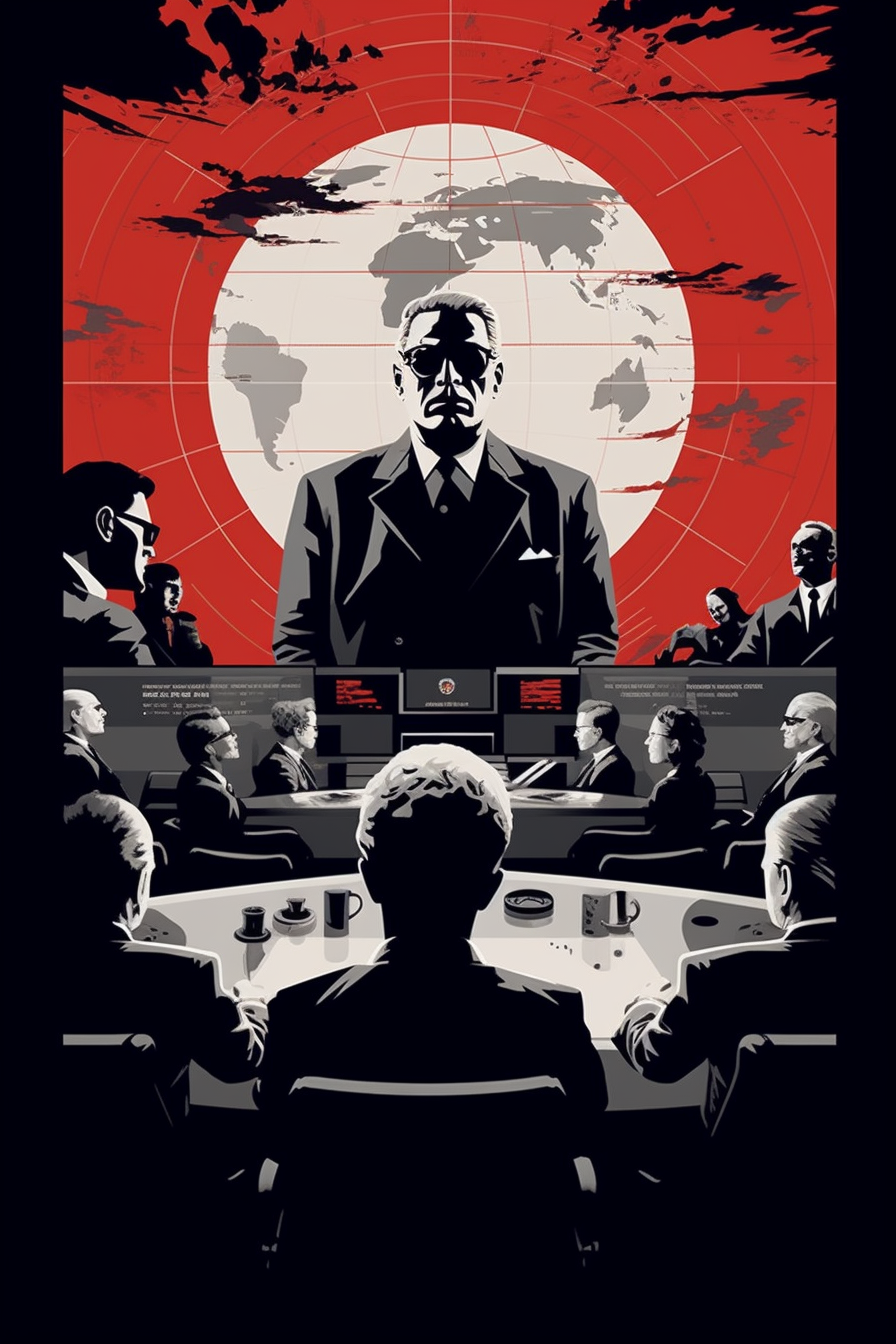 4. Minimalist movie poster depicting the war room scene