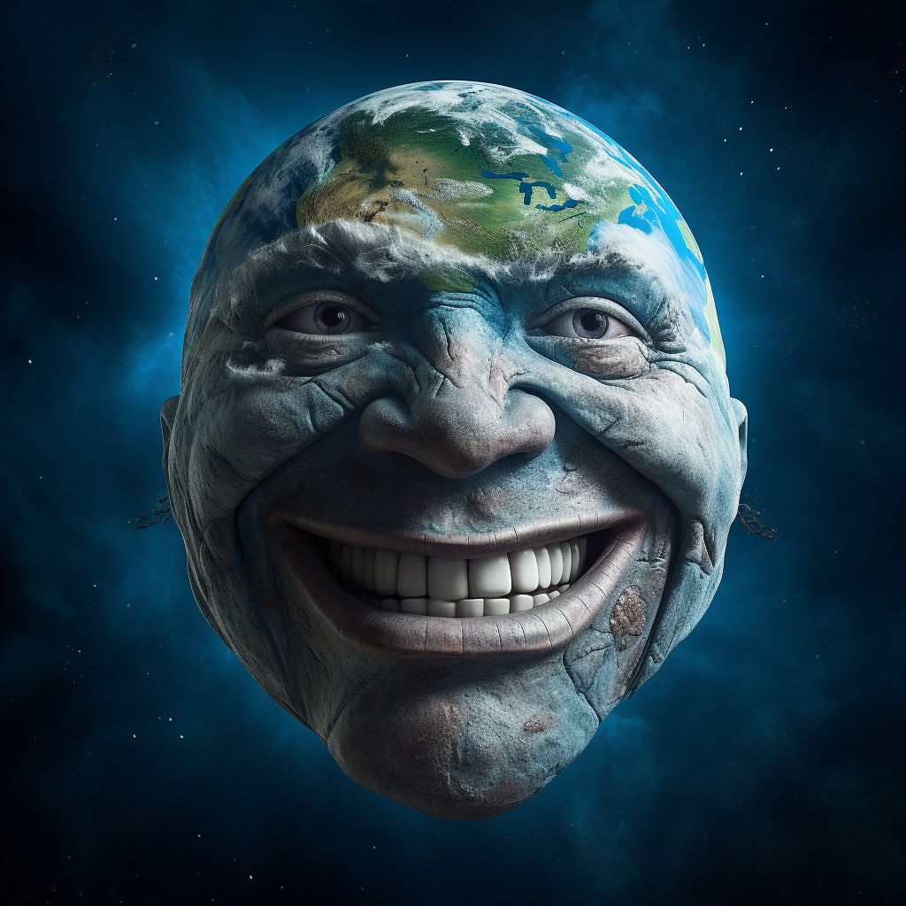 4. Happy Earth with Human Head