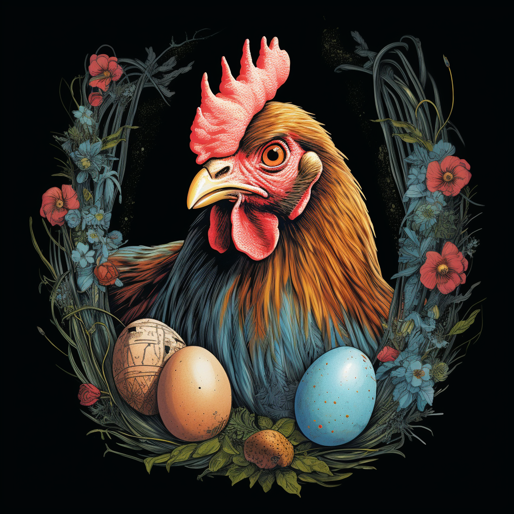 4. T-shirt design with Easter Egger chicken