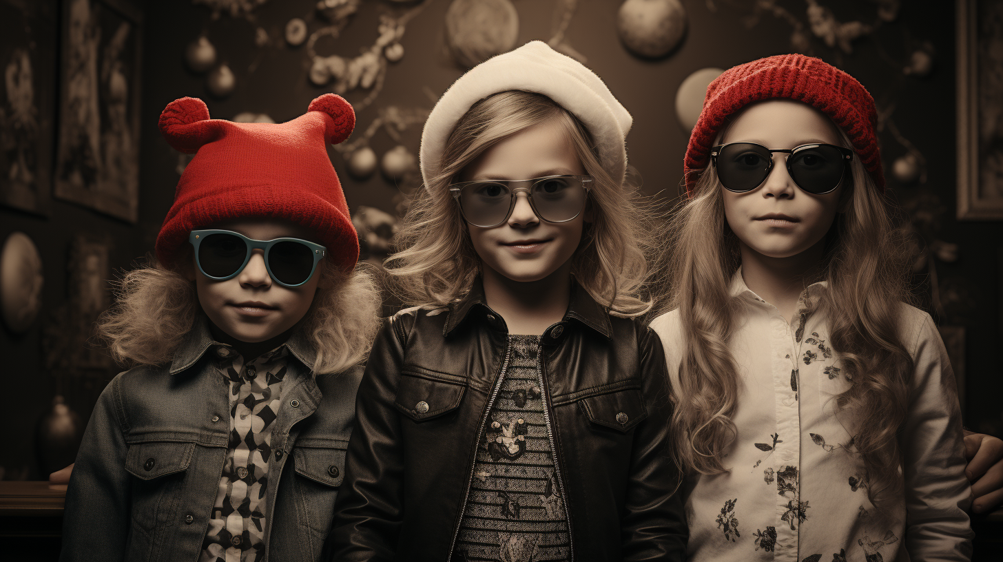 4. Children playing dress up with adult Christmas outfits