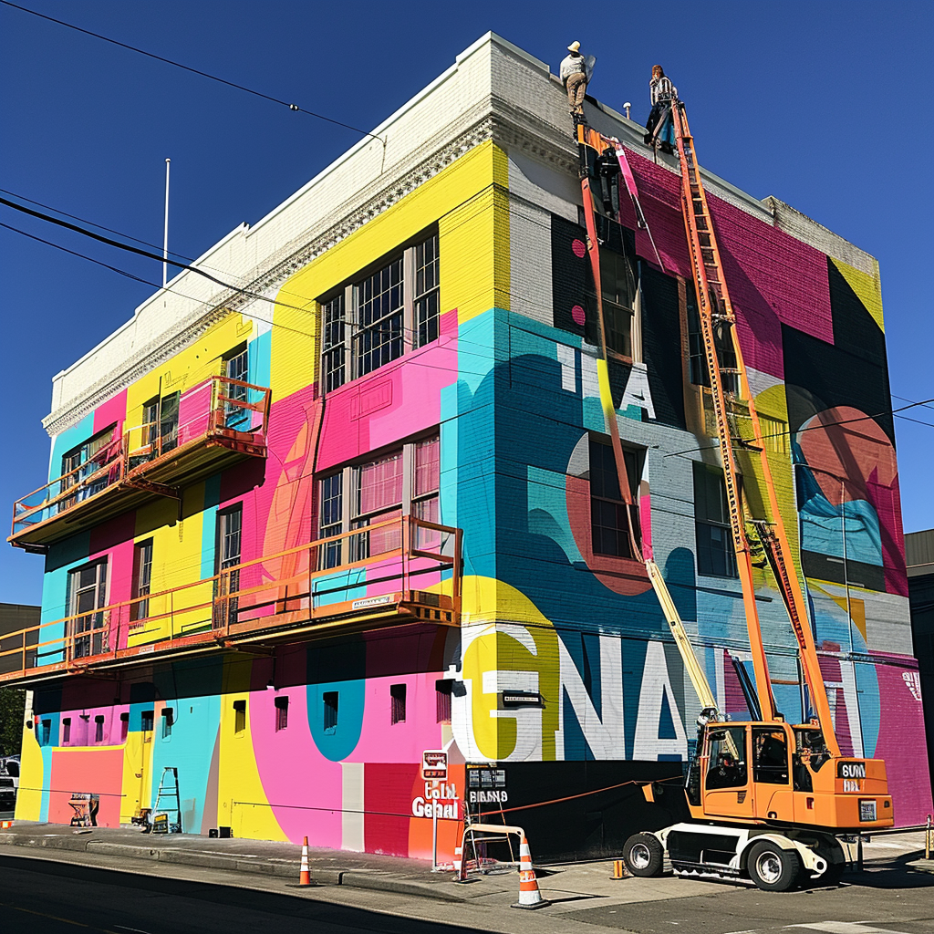 4. Colorful mural of GenAI logo