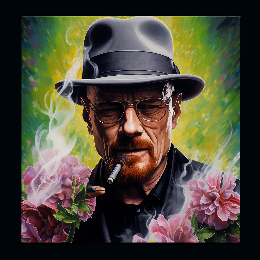 Heisenberg smoking weed in lab