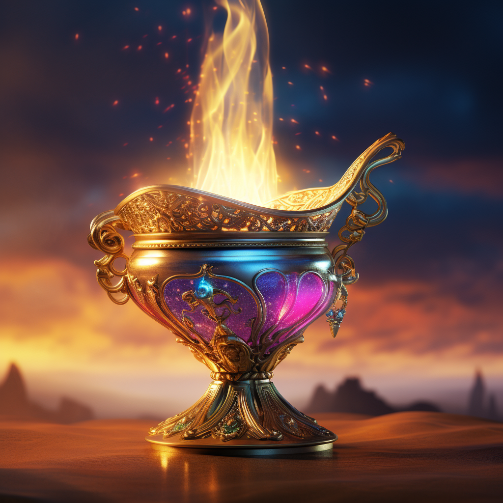 4. Magical genie lamp granting golden wishes