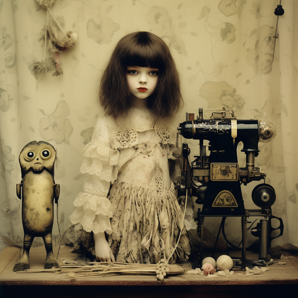 4. Dark and eerie wind up toy in vintage style