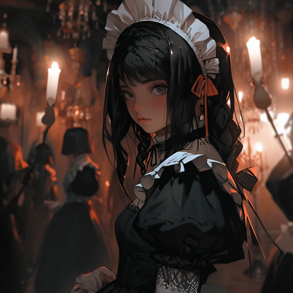 4. Dark and Dramatic Gothic Maid with Silver Scissors