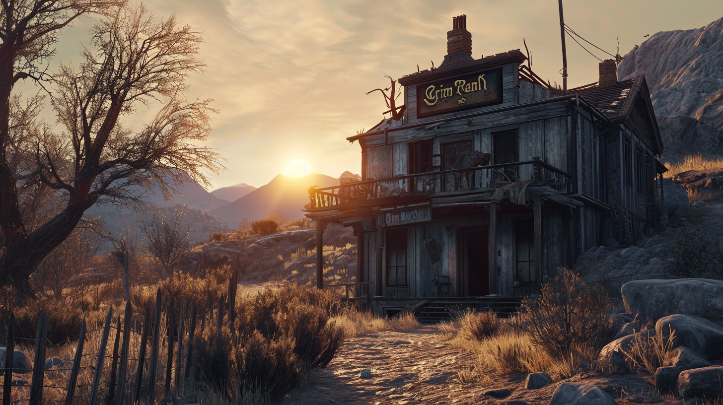 4. Spooky and atmospheric Cinematic image of  Grim Ranch