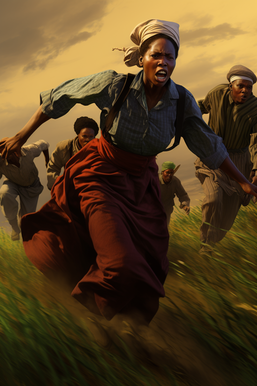 4. Harriet Tubman escaping slavery through field