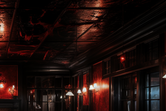 4. Creepy atmosphere of haunted historic hotel restaurant in New York