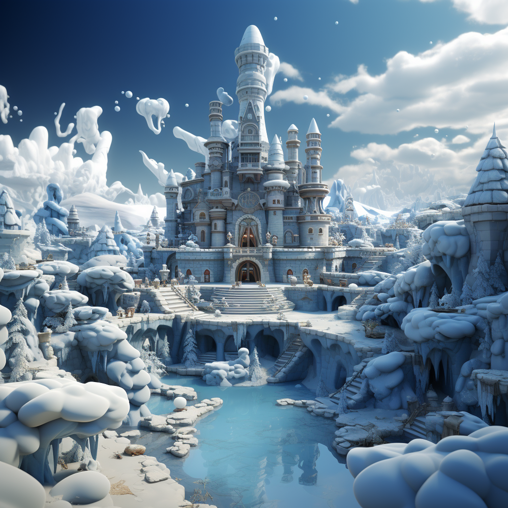 4. Frozen landscape with exciting obstacles and characters