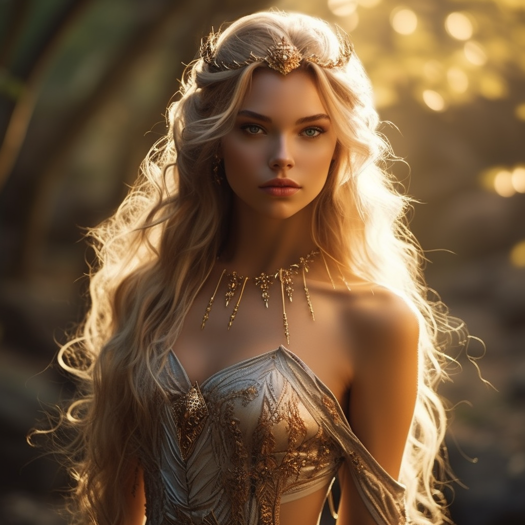 4. Beautiful she-elf in fantasy setting