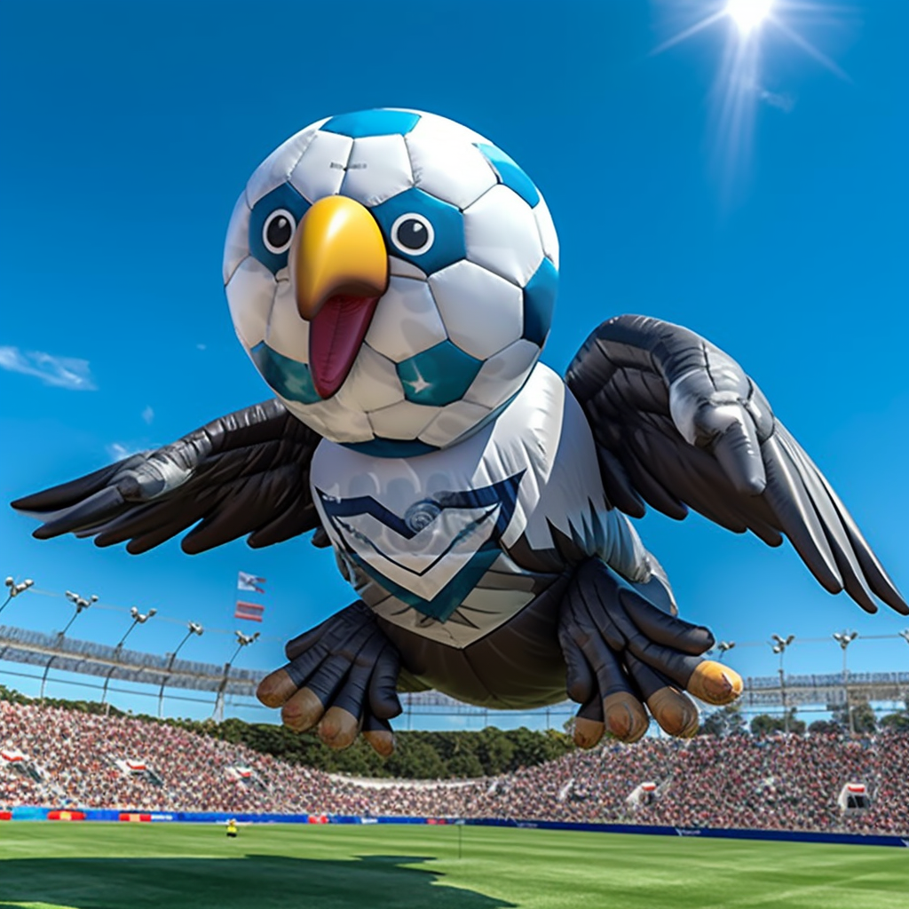 4. Inflatables Bald Eagle Mascot with Soccer Ball at Aztec Stadium