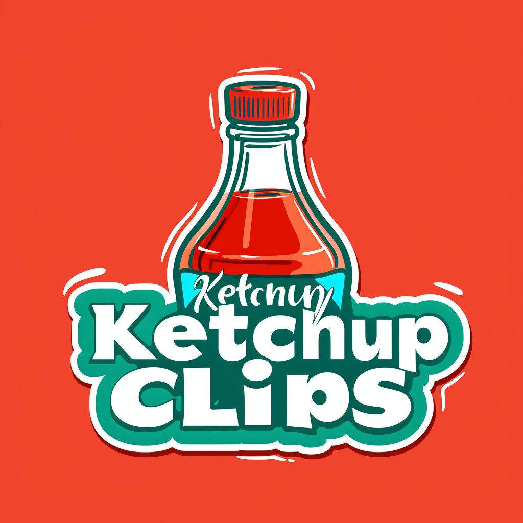 4. Logo of gaming company Ketchup Clips in cartoon style