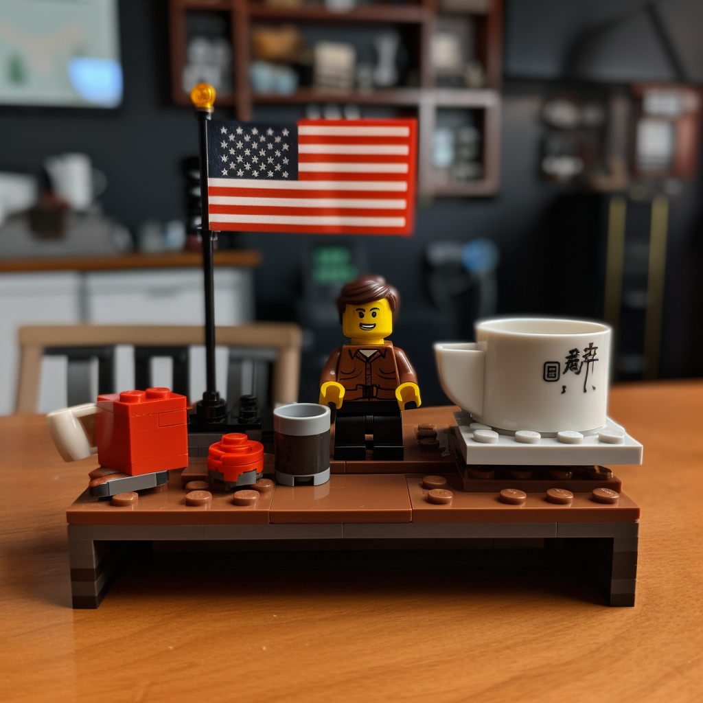 4. Lego set podcast episode ChinaTalk flags mic coffee