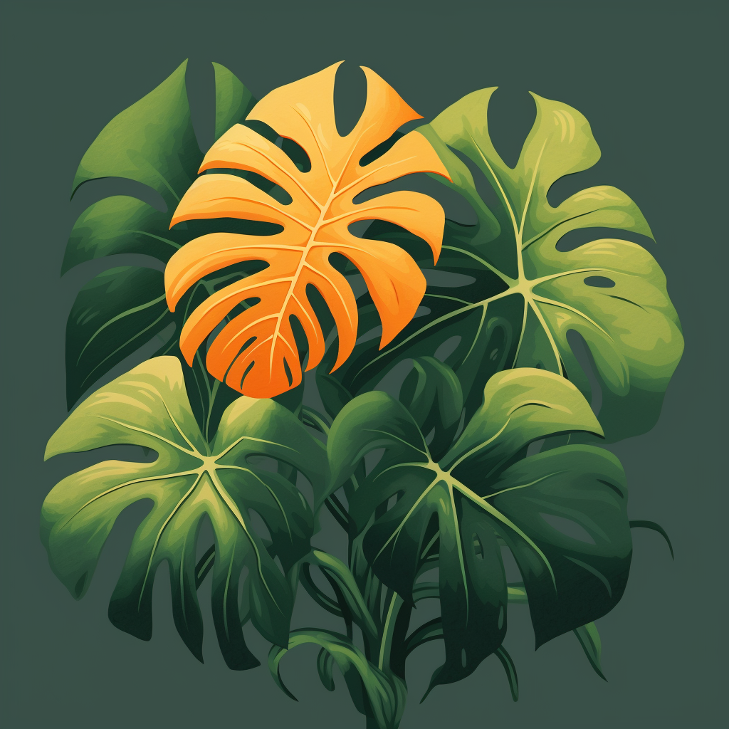 4. Image of a green plant monstera for a relaxing vibe