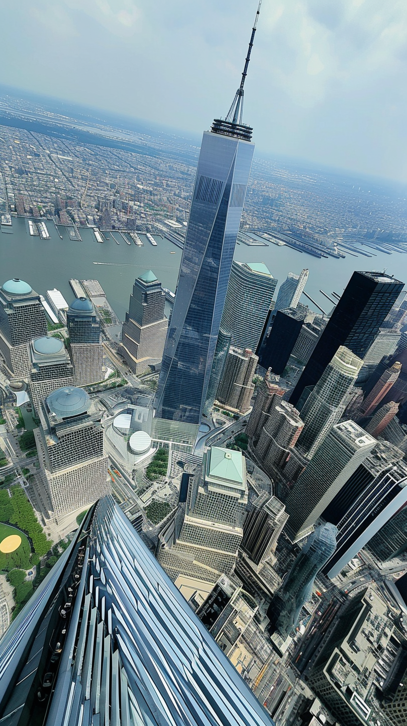 4. Amazing aerial shot of WTC tower