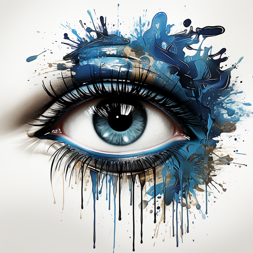 4. Captivating eye with forming lashes in abstract graphic design