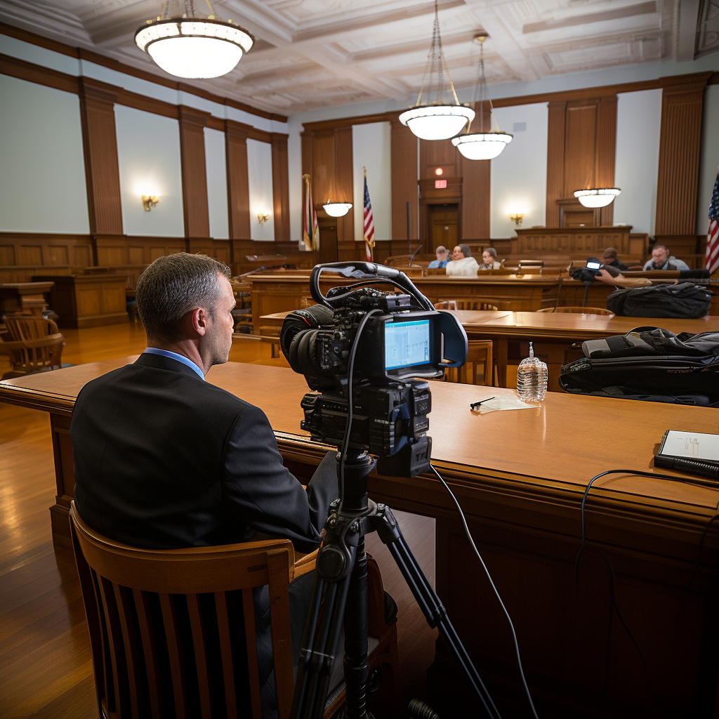 Legal documentary film in courthouse