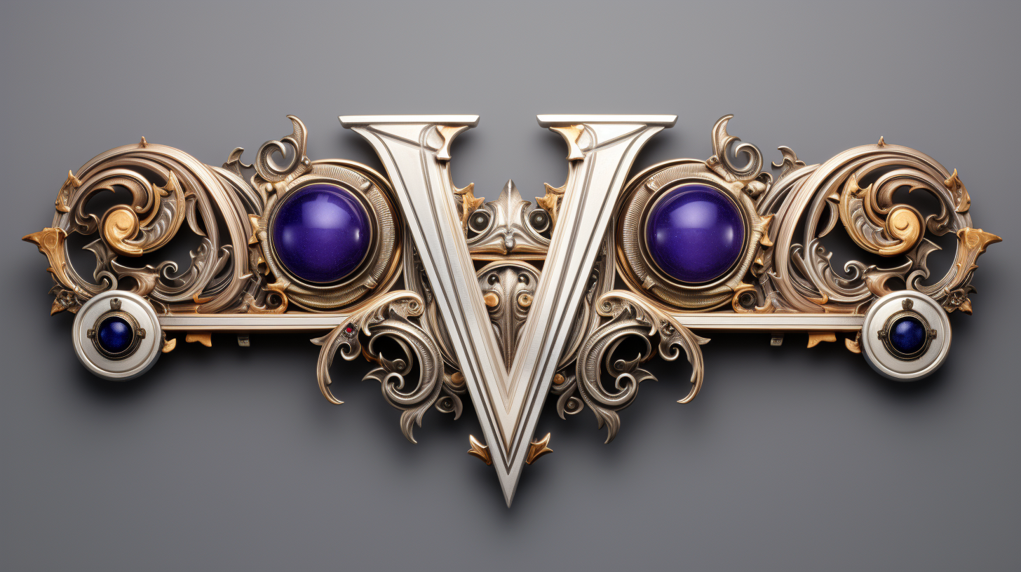 4. Shiny letter  W  on fancy escutcheon