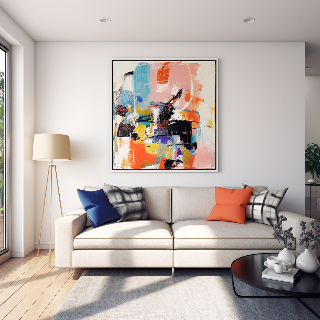 4. Colorful artwork in modern living room