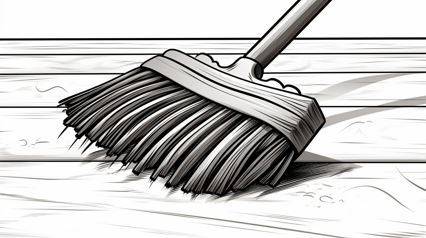 Vibrant blackline drawing of a rake