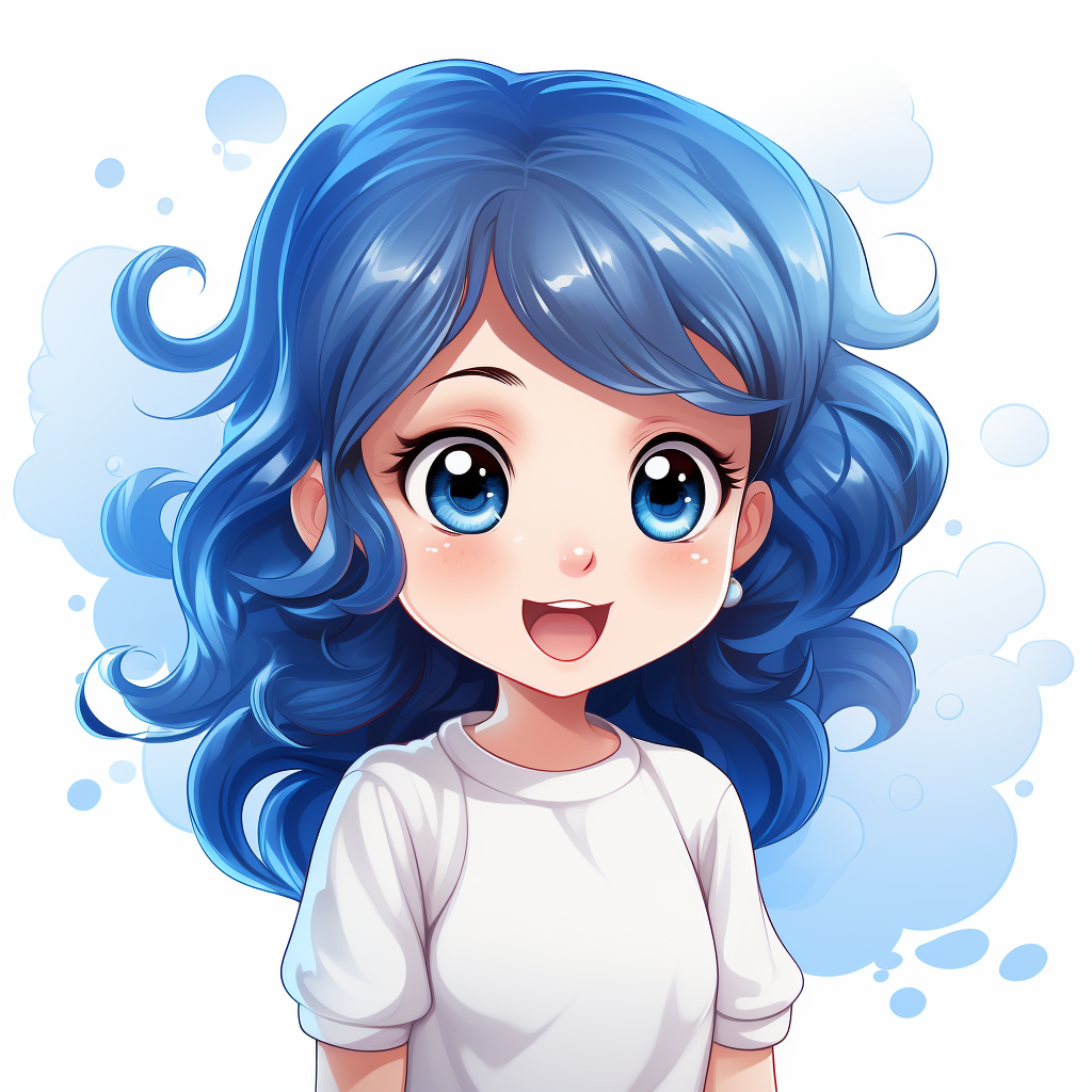 Cute blue communication cartoon