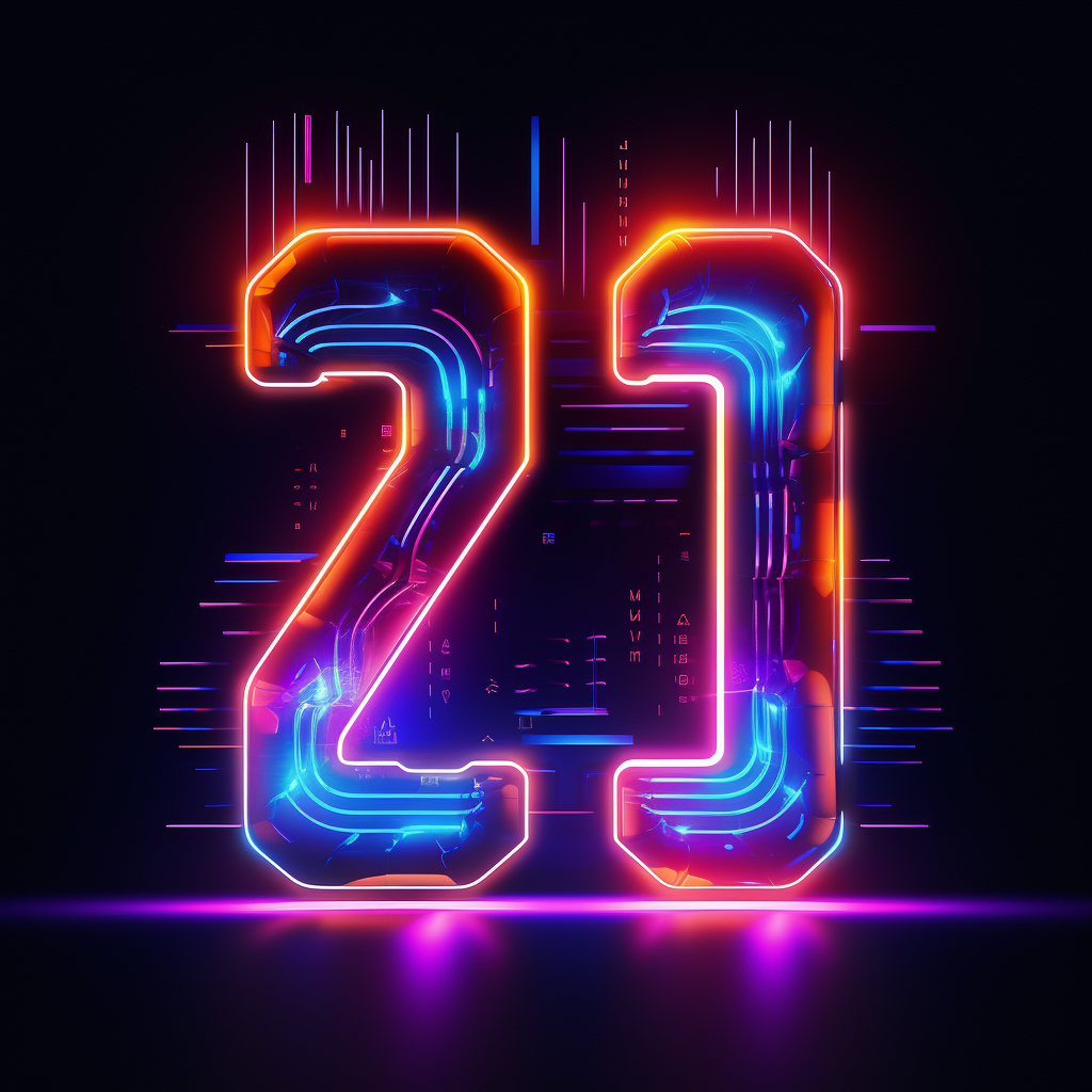 4. Eye-catching neon poster with  2024  text